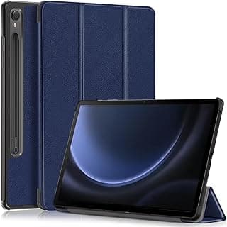 Case for Samsung Galaxy Tab S10 Lite / S10 FE / S9 FE 10.9-Inch, Folding Folio Ultra-Thin PU Leather Stand Case Cover,Support S Pen Charging, Auto Wake/Sleep Navy Blue