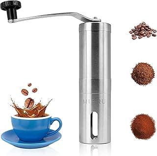 Manual Coffee Grinder Conical Burr Mill Brushed Stainless Steel مطحنة قهوة يدوية طاحونة مخروطية الشكل
