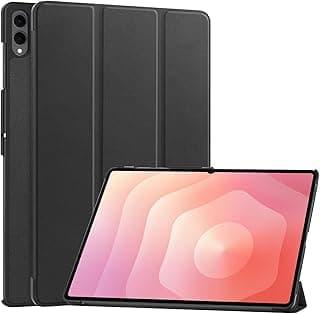 جراب متوافق مع سامسونج Galaxy Tab S11 Ultra 14.6 2025، أغطية جلدية، جراب قابل للطي مع مسند، حماية 360 درجة - أسود