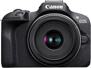 EOS R100 Mirrorless Camera RF-S18-45mm F4.5-6.3 is STM Lens Kit, 24.1 Megapixel CMOS (APS-C) Sensor, 4K Video, RF Mount, Black