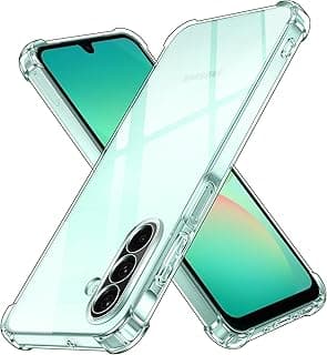 جراب سيليكون شفاف لهاتف سامسونج Galaxy A26 5G مع زوايا حماية مضادة للصدمات، جراب موبايل شفاف مرن TPU نحيف ومقاوم للخدش