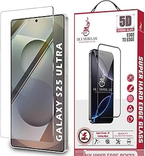 سكرين بروتكتور لهاتف Samsung Galaxy S25 Ultra، زجاج مقوى ممتاز HD، مقاوم للخدش، بدون فقاعات، صلابة 9H، تغطية كاملة