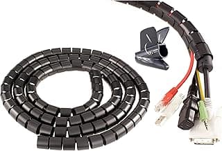 Wire Management Solution - Transform Your Space with 5 Feet Black Cable Management Sleeve, Designed to Protect and Organize Your Computer, TV, Office Wires Easily (1 Pack)
