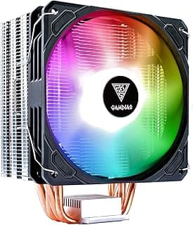 مبرد هواء لوحدة المعالجة المركزية بورياس E1-410 للالعاب الاحترافية من جامدياز، RGB/ARGB - مروحة بي دبليو ام عالية الاداء 120 ملم - 4 انابيب حرارية اتصال مباشر من النحاس - تبريد قوي وصامت - متوافق مع