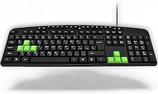 Keyboard ZERO LED Electronics USB KeyPad, Elegant design, Silent Keys Wired Rainbow Gaming Keyboard English & Arabic, Multimedia Gaming (ZR-2608)