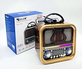 راديو محمول بتصميم ريترو RX-740D 4 موجات AM/FM/SW، مشغل موسيقى، USB/TF/راديو/بلوتوث/سماعة، Type C
