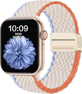 استيك ساعة Sport Solo Loop متوافق مع ابل واتش مقاس 42mm 44mm 45mm 46mm 49mm للرجال والنساء، سوار مغناطيسي مرن ومجدول لساعات iWatch Series 11 10 9 8 7 6 5 4 3 Ultra 3 2 1 SE SE2