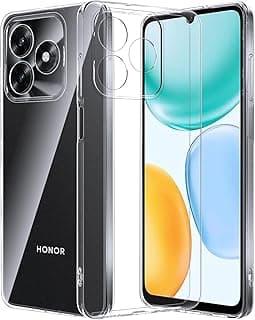 جراب موبايلك متوافق مع Honor X5c Plus، جراب شفاف ناعم من مادة TPU وجل سيليكون مرن مضاد للخدش مع حماية للكاميرا - شفاف