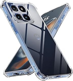 جراب متوافق مع Motorola Moto Edge 60 Fusion 5G / Edge 60 5G، غطاء سيليكون شفاف TPU مضاد للصدمات مع حماية للكاميرا وزوايا مدعمة - شفاف