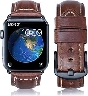 سوار HUAFIY متوافق مع iWatch 42mm 44mm، سوار بديل من الجلد لسلسلة iWatch 4, 3, 2, 1, Sport Edition