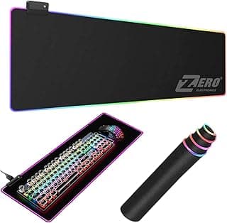 ماوس باد جيمنج RGB، مقاس 800x300 سم، قاعدة مطاطية غير قابلة للانزلاق، سطح ناعم، قاعدة مكتب كبيرة للكيبورد والماوس