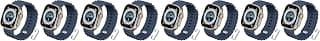 Generic Silicone Hole Wavy Strap Compatible with Apple watch series 8 Ultra 49mm dark blue, unisex-adult