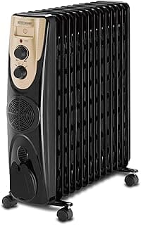 Black & Decker 2500W 13 Fin Oil Radiator Heater With Fan Forced Black OR013FD-B5