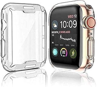 جراب لهاتف Apple Watch Series 5 / Series 4 مع اسكرينة حماية مقاس 44mm، جراب حماية شامل TPU شفاف فائق النحافة لساعة iWatch Series 5/4 (مقاس 44mm)