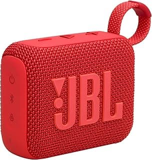 سماعة بلوتوث محمولة GO 4 بتصميم مقاوم للماء IP67، تشغيل 7 ساعات، صوت JBL Pro، بيس قوي، اتصال متعدد السماعات - أحمر | ضمان سنة
