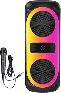 سماعة بلوتوث لاسلكية مع ميكروفون، صب ووفر محمول، سماعات داخلية مزدوجة، إضاءة RGB LED، بطارية قابلة للشحن، USB، AUX، كارت TF، Type-C ((ZR 690))