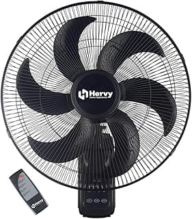 WF-001 Wall Fan 18", 75W, 6 Blades, Copper Motor, Timer, Remote Control, Black