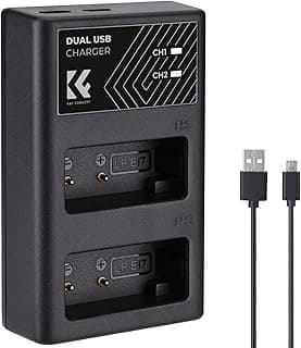 K&F CONCEPT LP-E17 Dual Slot Camera Battery Charger with Micro USB & Type C Dual Ports for Canon EOS RP, Rebel T8i, T7i, T6i, T6s, SL2, SL3, EOS M3, M5, M6 Mark II, 77D, 200D, 750D, 760D, 800D, 8000D