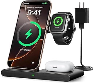 2026 Travel Portable Wireless Fast Charger for Apple & Android Charging Station,3 in 1 Charging for iPhone17 16 15 14 13 12,Apple Watch Series & Air pods 4 3 2 Pro,Samsung Galaxy