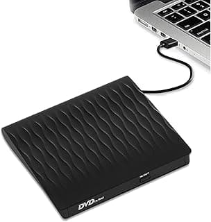 محرك أقراص DVD خارجي NVOPERANG KENGDUDU، منفذ USB 3.0، ناسخ CD/DVD، محمول ونحيف للابتوب والديسكتوب ويندوز 10/8/7 وماك بوك (أسود)