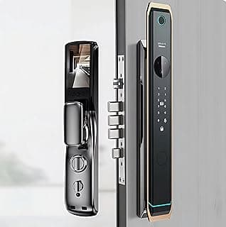 قفل باب ذكي بكاميرا وFace ID – بصمة + كلمة مرور + NFC + تطبيق Tuya – قفل إلكتروني WiFi مع إنتركم ورؤية ليلية - يدعم Alexa و Google assistant