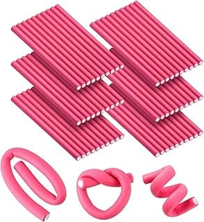 Flexible Curling Rods Flexi Rods Hair Curlers Set,Twist Foam Hair Rollers No Heat Hair Curlers Rollers,Steel Pintail, Rat Tail Comb for Short and Long Hair (0.3 X 7 INCH(EXTRA SMALL) 10PCS)
