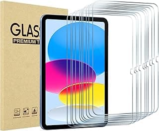 10 واقي شاشة زجاج مقوى لجهاز iPad (A16) 11 بوصة 2025، iPad الجيل 10 مقاس 10.9 بوصة 2022، فيلم حماية للشاشة، مضاد للخدش بدون فقاعات بسمك 0.33 مم وصلابة 9H