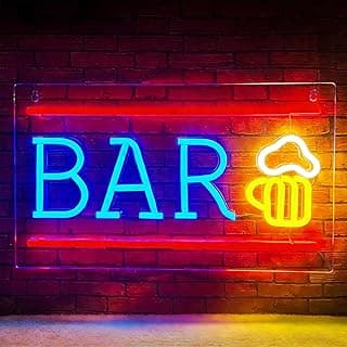 لوحة نيون Bar، إضاءة نيون LED للبار لتزيين الحائط، تعمل بـ USB، لوحة نيون أكريليك للبار، ديكور لغرفة النوم، المنزل، المتجر، النادي، الحفلات، هدايا الكريسماس
