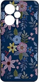 Silicone Soft Case Microfiber Lining with 3D Flowers Prints For Oppo Realme 14 5G / Oppo Realme 14T 5G (Rose in Blue)
