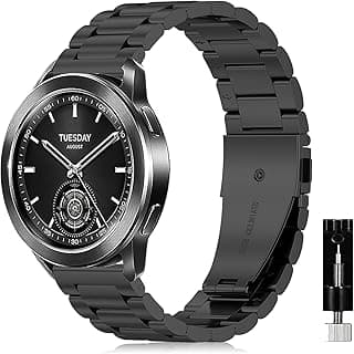 سوار معدني ستانلس ستيل 22mm لساعة شاومي S4 Sport، S3، 2 Pro، S1، S1 Active، Mi Watch - اسود