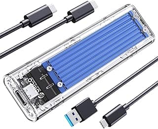 اوريكو حافظة ذاكرة مستديمة M.2 SSD 10Gbps، محول خارجي بمنفذ PCIe USB 3.2 الجيل الثاني، M2 NVMe M-Key/M+B، ابعاد محرك الأقراص الصلبة 2230/2242/2260/2280، حواف UASP (TCM2 ازرق)