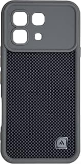 Silicon TPU Case Camera Protection with 3D Distinct Checkered, Carbon-Fiber Aesthetic Prints For Infinix Note 60 Pro 5G (Gray)