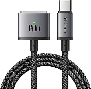 كابل 140 وات USB C إلى Magnetic 3، شاحن MacBook Air MagSafe متوافق مع MacBook Pro/Air M1 M2 M3 (2021-2024 14"&16") - 6.6 قدم