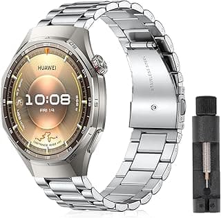 22 mm Metal Bracelet Compatible with Huawei Watch GT 6 46 mm/6 Pro/GT5/GT5/GT4/GT3/Ultimate/Buds, Stainless Steel Metal Replacement Strap Men and Women Watch Strap for Huawei Watch 5 46 mm
