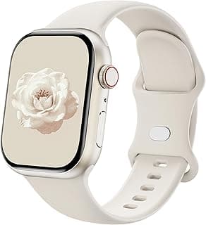 Silicone Strap Compatible with Apple Watch 41mm 38mm 40mm 46mm 45mm 42mm 44mm Replacement Sport Strap for iWatch Series SE 10 9 8 7 6 5 4 3 Ultra 2 1 Women Men