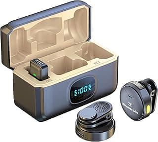 JOUNIVO Wireless Microphone (2 TX + 1 RX + Charging Case), Wireless Lapel Mic with 48KHz/16Bit, Noise Cancellation, 200ft Range, 40H Battery for TikTok, YouTube, Vlogging, Video Recording, Streaming