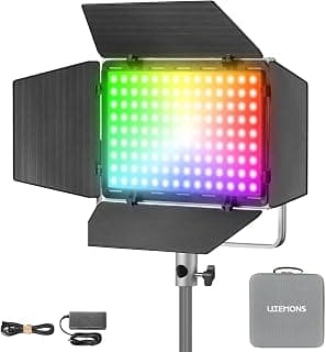 غودوكس مصباح فيديو LED RGB LP600R مع بارندور 60 واط 1800-10000 كلفن 9270 لوكس مع 14 تاثير اف اكس وتحكم عبر تطبيق CRI/TLCI 96+ قابل للتعتيم 0-100% ضوء استوديو ناعم للتصوير الفوتوغرافي