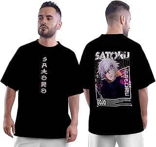Oversized Satoru Gojo Anime Design Men's T-Shirt - Casual Fashion for Anime