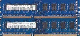 رام كمبيوتر مكتبي 2× 4 جيجابايت HMT451U6AFR8C-PB PC3-12800U من هاينيكس (قطعتين - 8 جيجابايت)