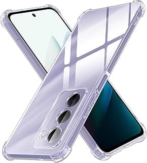 جراب موبايل من سين اوردو لموبايل شاومي ريدمي 15 شبكة الجيل الرابع 4G/شبكة الجيل الخامس 5G، جراب حماية شفاف مع حماية للزوايا من السيليكون والبولي يوريثين المقاوم للحرارة