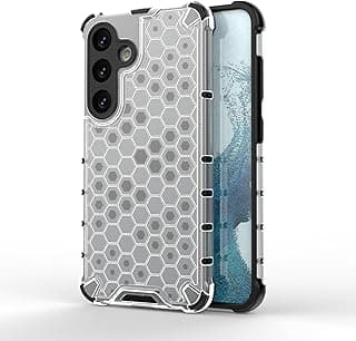 Premium Protection Back Case Compatible with Samsung Galaxy A55 Honeycomb Shockproof Case with Camera Protection for Samsung Galaxy A55 5G / Samsung A55 (Transparent White)