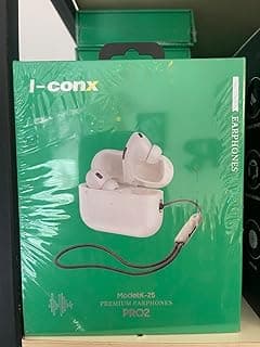 سماعات I-conx PRO2 بريميوم، موديل K-25، لاسلكية، أبيض، مع علبة شحن وحزام