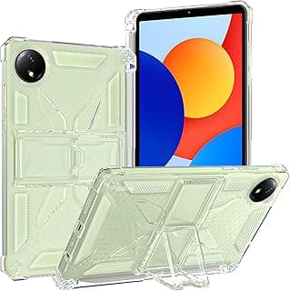 Transparent Stand Case for Xiaomi Redmi Pad SE 8.7 Inch, SM-X110/X115/X117 Case Shockproof,Thin Slim Lightweight Anti-Yellowing Bumper, Kickstand Cover, with Pencil Holder - Clear