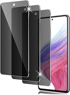 Tempered Glass Compatible with Samsung Galaxy A53 / A52S / A52 Anti-Spy Screen Protector, 3 Pieces HD Glass 9H Hardness Glass Bubble-Free Anti-Scratch