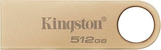 فلاشة USB داتا ترافيلر SE9 من كينجستون الجيل الثالث سعة 512 جيجابايت، سرعة قراءة 220 ميجابايت/ الثانية، فلاشة USB 3.2 الجيل الأول بتصميم معدني، لون ذهبي