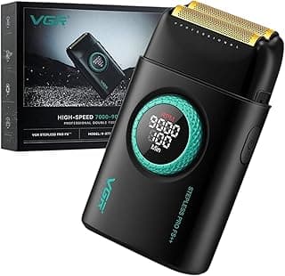 V-377 Professional Foil Shaver for Men | Fully Metal Body with Dual Foil Blades & 21-Speed Control | 1400 mAh Rechargeable Battery | 100 Min Long Runtime | High-Speed Motor (Black)
