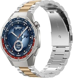 22 mm Bracelet Compatible with Amazfit Balance/Bip 5/Cheetah Pro/Huawei Watch GT4 46 mm/3 46 mm/Watch 4 Pro/4/Ultimate/Buds, Change Stainless Steel Metal Men Women Watch Strap