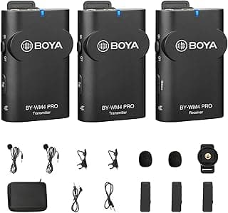 BY-WM4 Pro K2 Dual-Channel Digital Wireless Microphone System for DSLRs and Smartphones