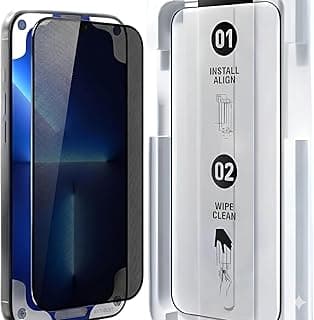 Magic Box Privacy Tempered Glass Screen Protector with Black Frame Dust-Proof Smart Installation System Shatter-Resistant Compatible With iPhone 16 Pro / 17