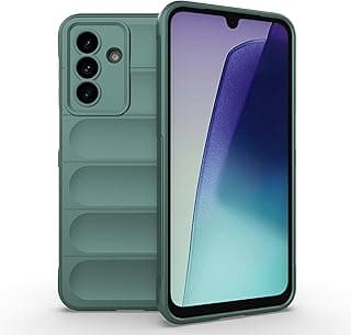 Silicone Case with Anti-Scratch Soft Microfiber Lining, High Resilience Rubber Full Body Shockproof Cover Compatible With Samsung Galaxy A17 (Dark Green)